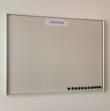 Schaukasten mit gelochter, magnetischer Rückwand und Acrylglasscheibe.